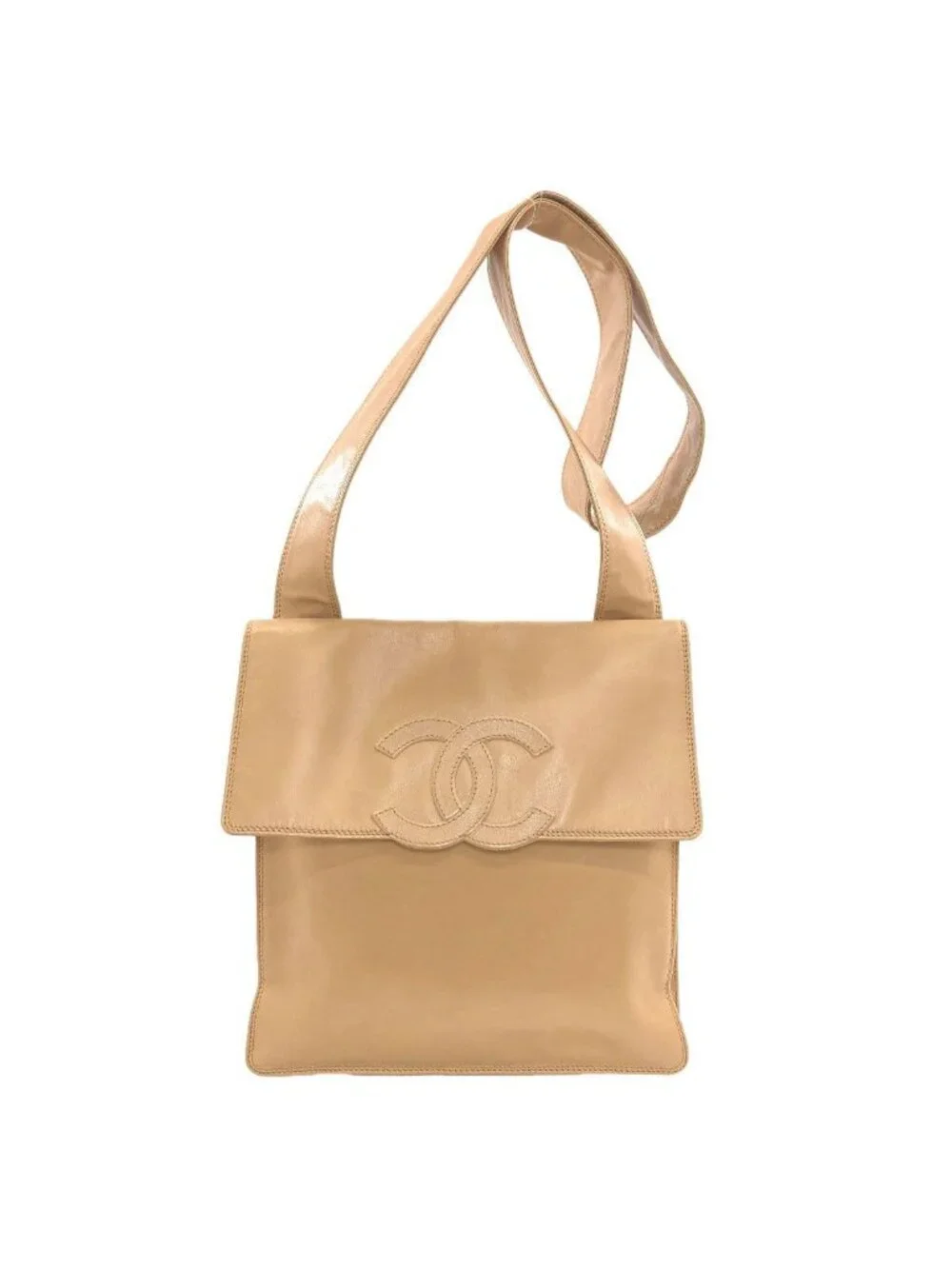Chanel CC Logo Gold Tote Bag Lambskin